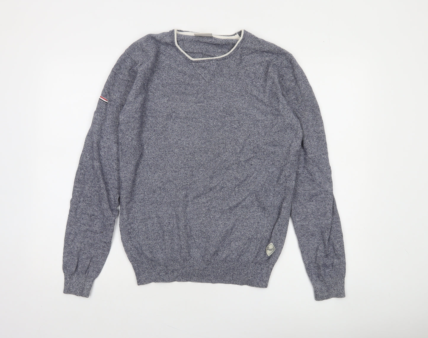 Diesel Men's Blue Cotton Crew Neck Pullover Jumper Size S
