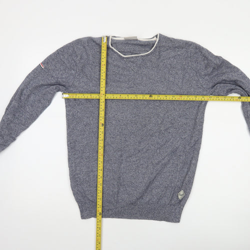 Diesel Men's Blue Cotton Crew Neck Pullover Jumper Size S