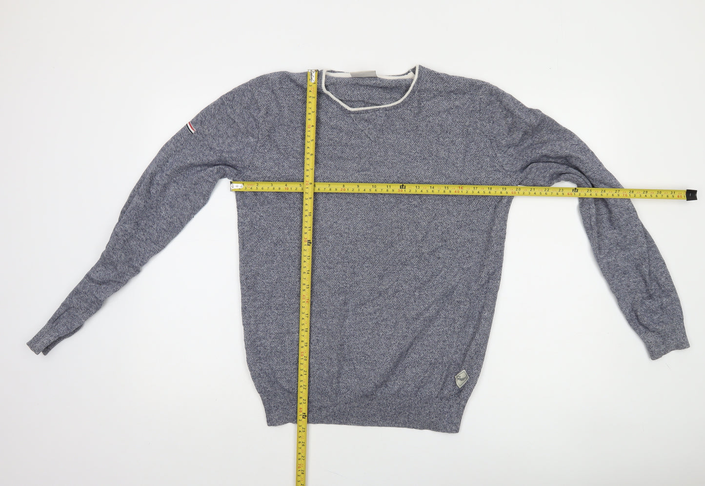 Diesel Men's Blue Cotton Crew Neck Pullover Jumper Size S