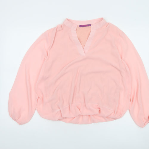 Kate & Pippa Women’s Pink Chiffon V-Neck Tunic Blouse XL