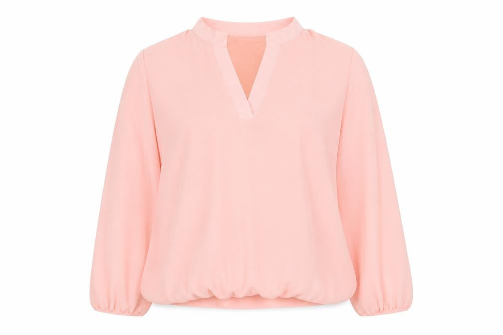 Kate & Pippa Women’s Pink Chiffon V-Neck Tunic Blouse XL
