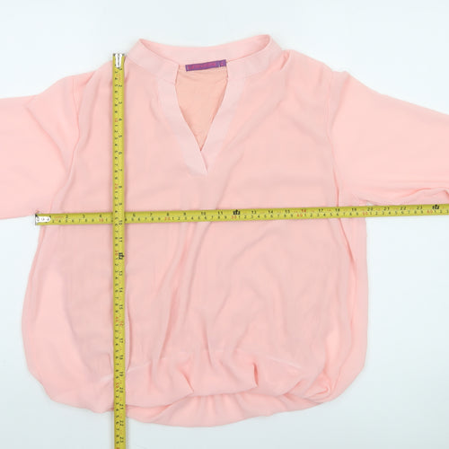 Kate & Pippa Women’s Pink Chiffon V-Neck Tunic Blouse XL