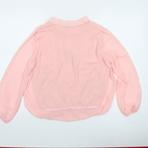 Kate & Pippa Women’s Pink Chiffon V-Neck Tunic Blouse XL