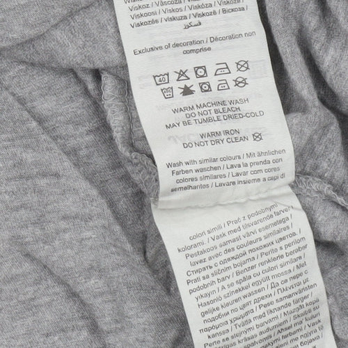 Jack & Jones Men's Grey Crew Neck Short Sleeve Cotton Blend T-Shirt Size L