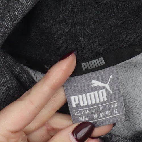 Puma Women's Charcoal Hooded Pullover Sweatshirt Size 12 UK Cotton Blend