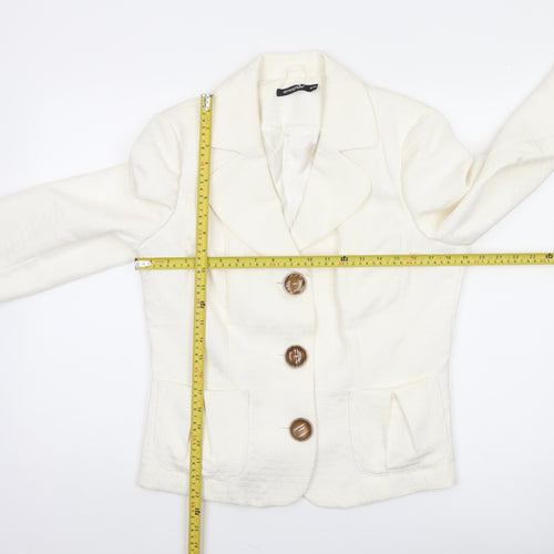 Atmosphere Women Ivory Textured Single-Breasted Blazer Size 16