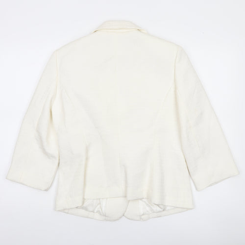 Atmosphere Women Ivory Textured Single-Breasted Blazer Size 16