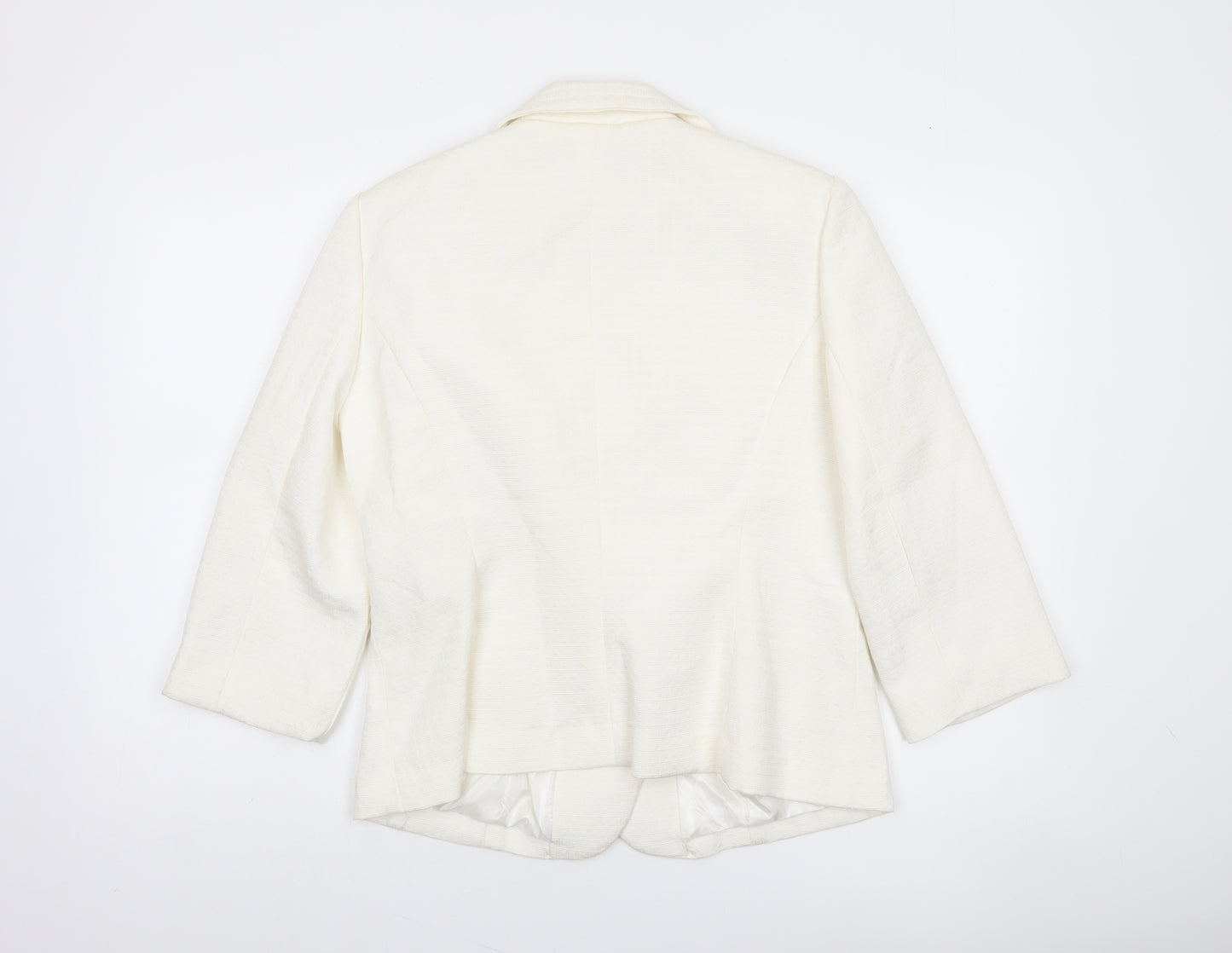 Atmosphere Women Ivory Textured Single-Breasted Blazer Size 16