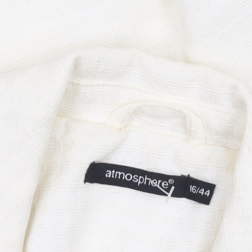 Atmosphere Women Ivory Textured Single-Breasted Blazer Size 16