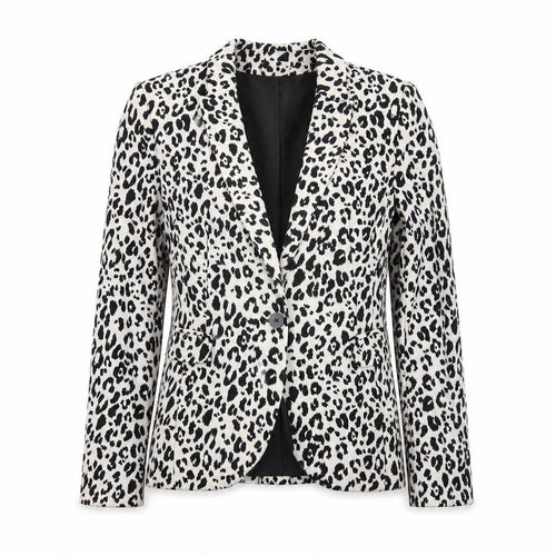 H&M Women's Multicoloured Animal Print Slim Fit Tuxedo Suit Jacket Size 6