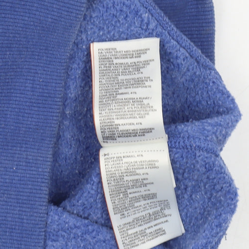 Superdry Women Blue Full Zip Hoodie 2XS Orange Label Cotton Blend