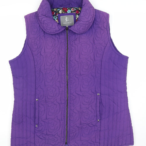 Jessica Graaf Women's Purple Quilted Sleeveless Waistcoat XL