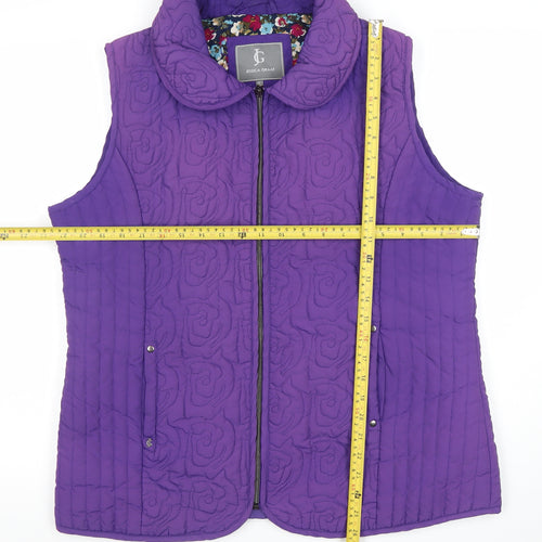 Jessica Graaf Women's Purple Quilted Sleeveless Waistcoat XL