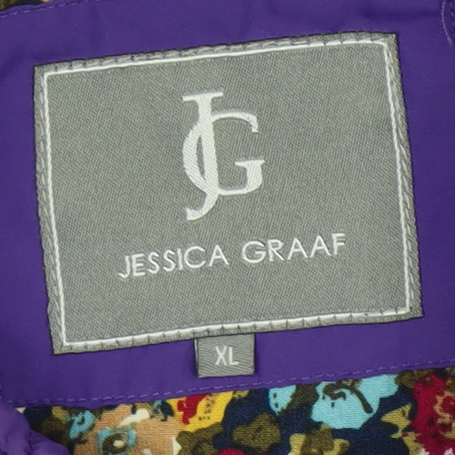 Jessica Graaf Women's Purple Quilted Sleeveless Waistcoat XL
