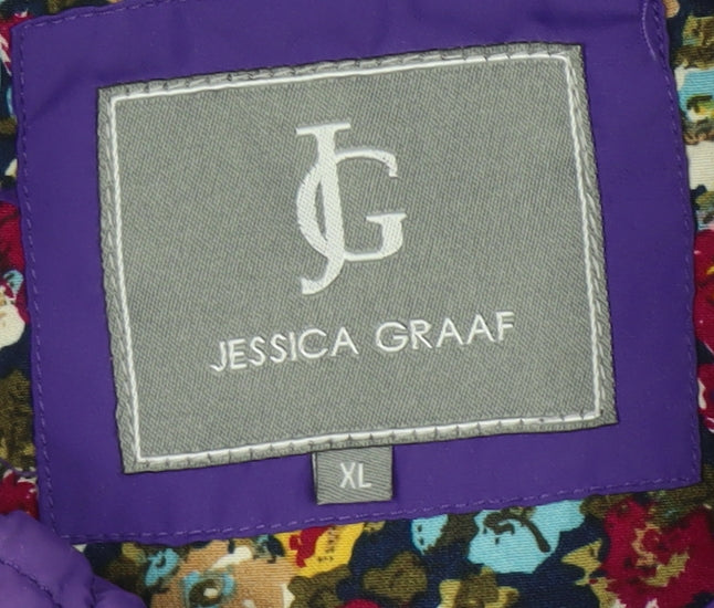 Jessica Graaf Women's Purple Quilted Sleeveless Waistcoat XL