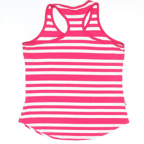 Lonsdale London Womens Pink White Striped Racerback Tank Top Size 12