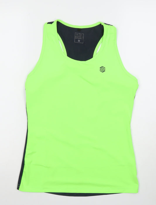 SIROKO Sports Womens Green Running Tank Top Size M Moisture Wicking