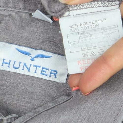 Hunter Men's Grey Long Sleeve Dress Shirt 16in 41cm Classic Fit