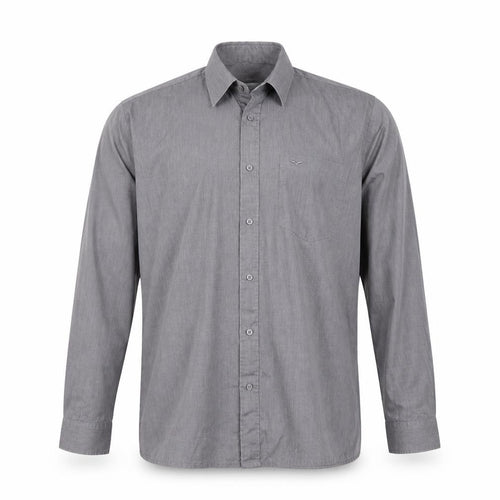Hunter Men's Grey Long Sleeve Dress Shirt Size 15/38cm Classic Fit