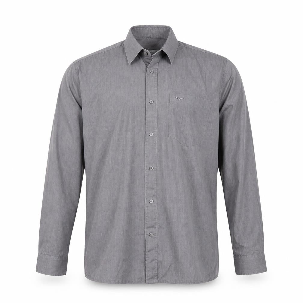 Hunter Men's Grey Long Sleeve Dress Shirt Size 15/38cm Classic Fit