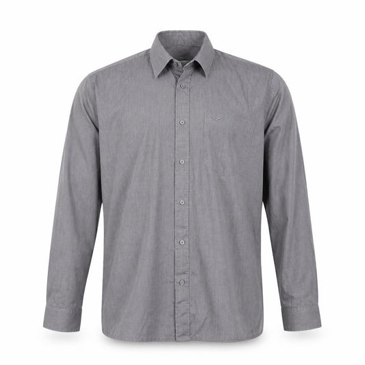 Hunter Men's Grey Long Sleeve Dress Shirt Size 15/38cm Classic Fit
