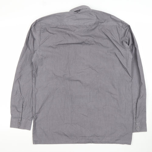Hunter Men's Grey Long Sleeve Dress Shirt Size 15/38cm Classic Fit