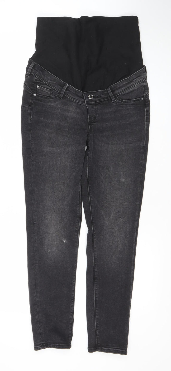 H&M Women Black Size 7 Jeggings Ankle High Rib Maternity Jeans
