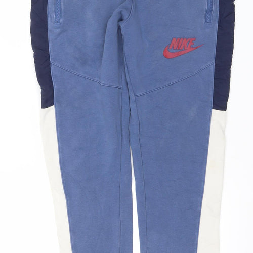 Nike Men's Blue Jogger Sweatpants M Tapered Fit Cotton Blend