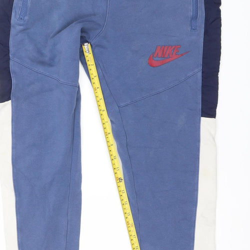 Nike Men's Blue Jogger Sweatpants M Tapered Fit Cotton Blend