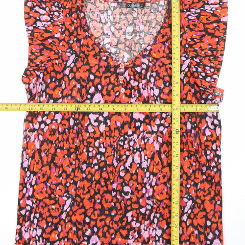 Dunnes Womens Multicoloured Animal Print Ruffle Sleeve Blouse XS