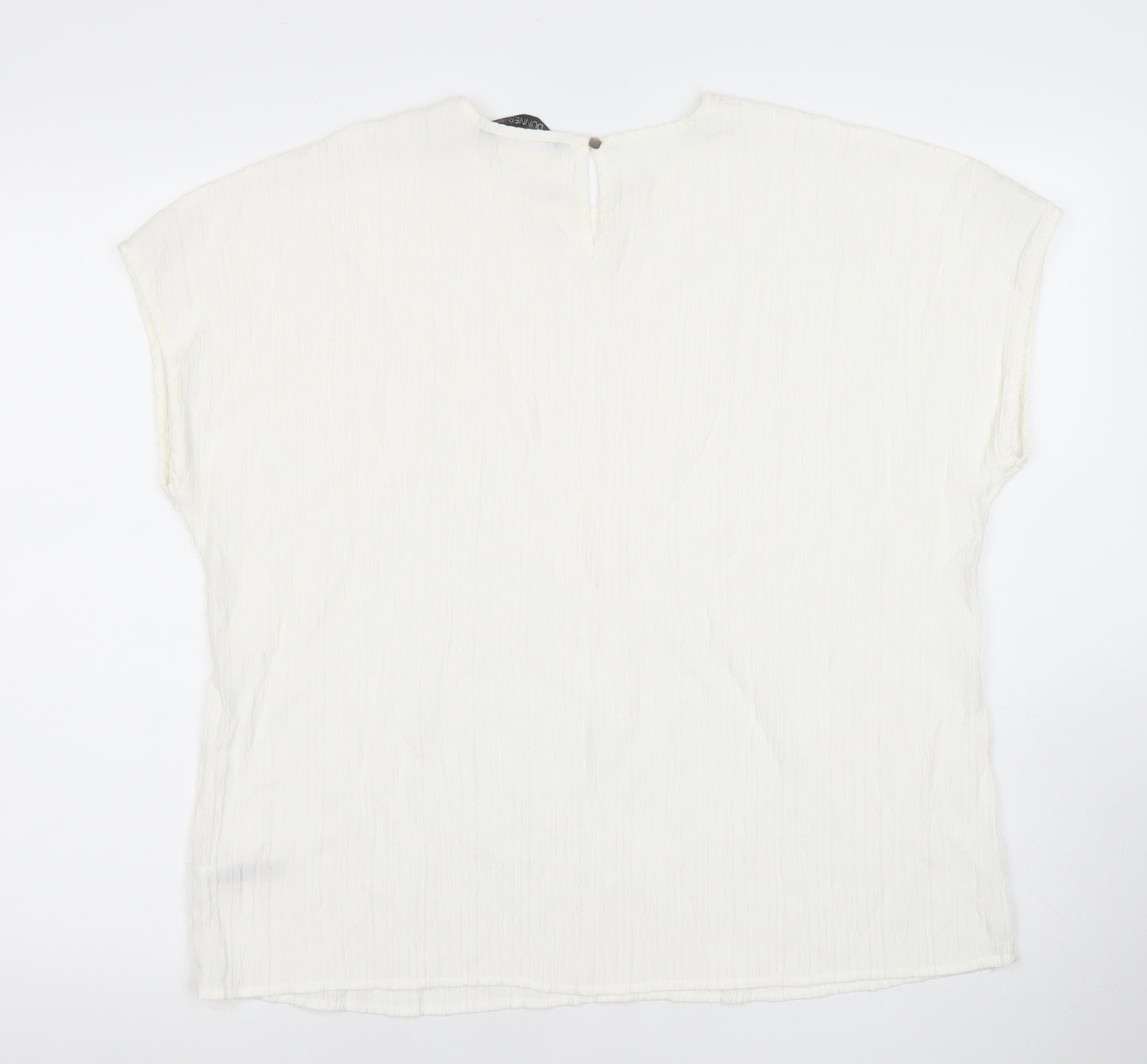 Dunes Stories Women's White Relaxed Fit Viscose Blouse Size 16