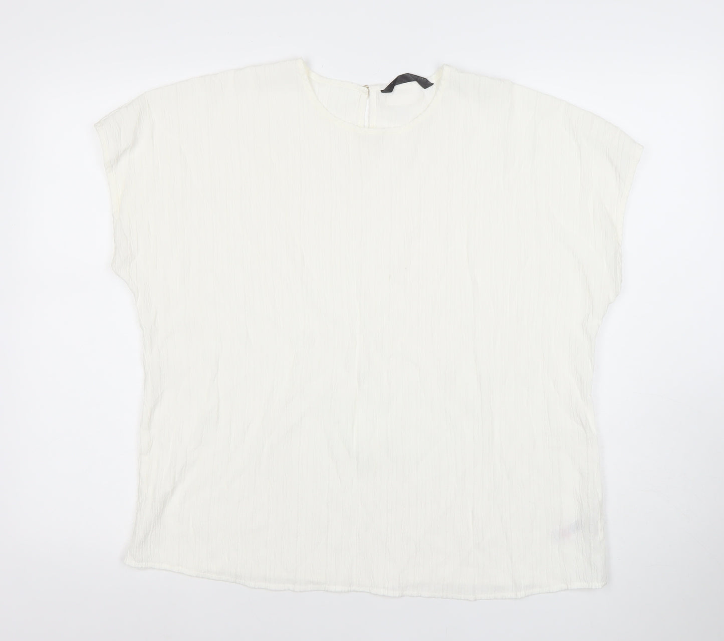Dunes Stories Women's White Relaxed Fit Viscose Blouse Size 16