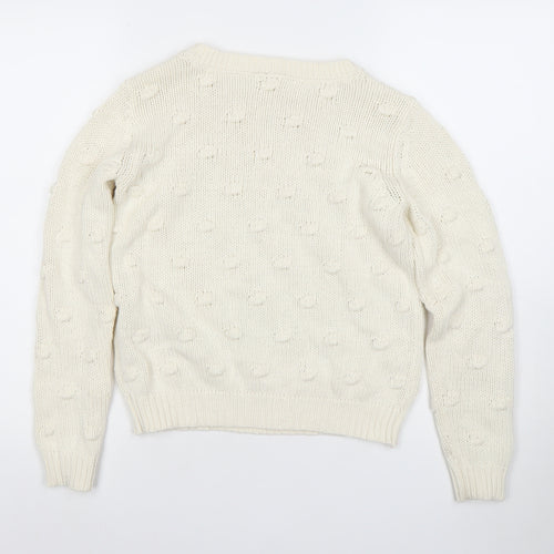 Vila Womens Ivory XS Chunky Knit Cotton Acrylic Jumper