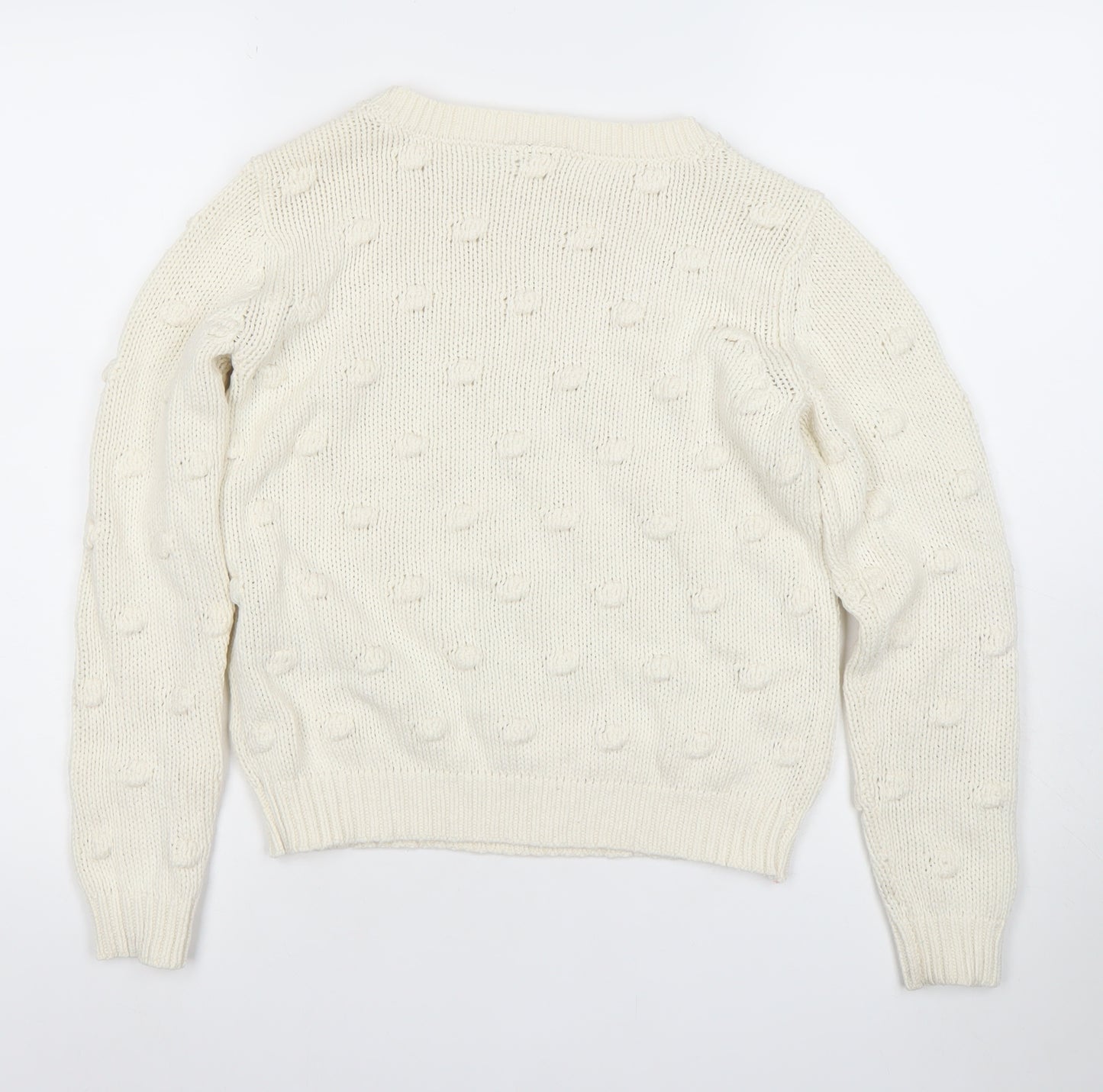 Vila Womens Ivory XS Chunky Knit Cotton Acrylic Jumper