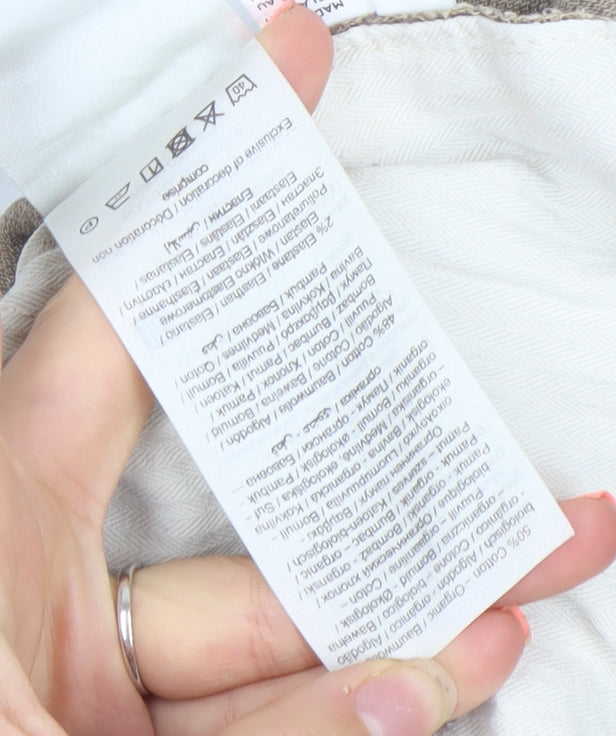 Selected Homme Men's Beige Chino Shorts L Linen Cotton Blend Casual