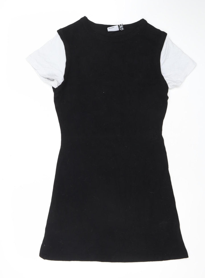 ASOS Women’s Black Bodycon Cotton Elastane Sleeveless Dress Size 14