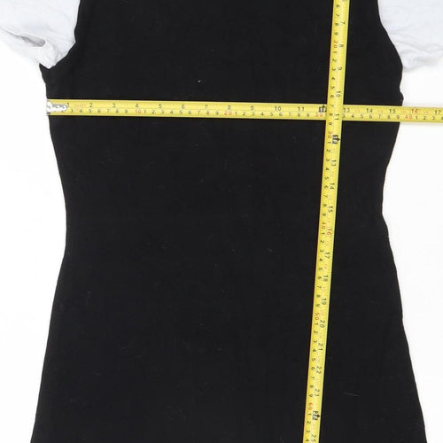 ASOS Women’s Black Bodycon Cotton Elastane Sleeveless Dress Size 14