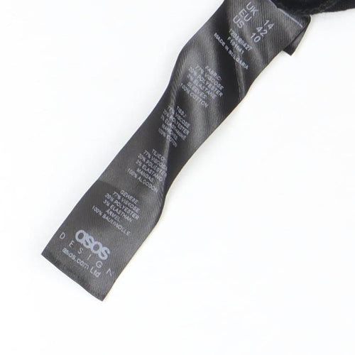 ASOS Women’s Black Bodycon Cotton Elastane Sleeveless Dress Size 14