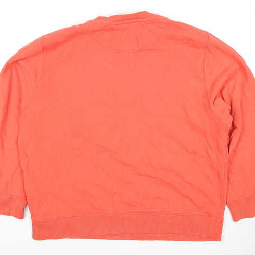 Superdry Women Coral Orange Crew Neck Pullover Sweatshirt Size L