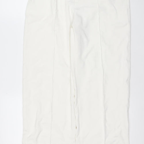 MNG Women’s Ivory Straight Leg Formal Trousers UK 12