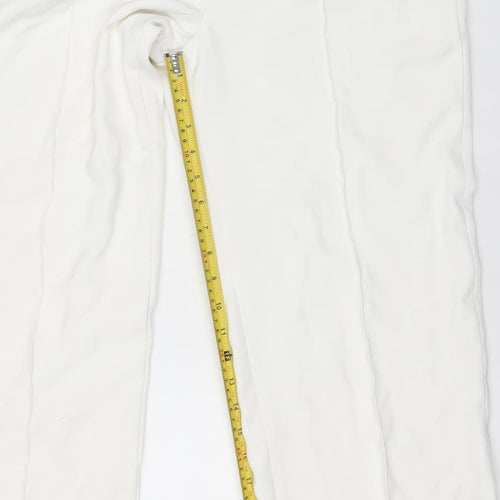 MNG Women’s Ivory Straight Leg Formal Trousers UK 12