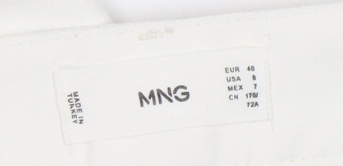 MNG Women’s Ivory Straight Leg Formal Trousers UK 12