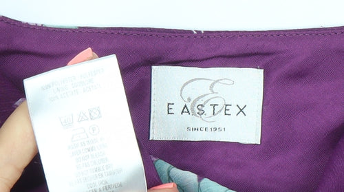 Eastex Women’s Purple Floral Asymmetric Midi Dress Size 16
