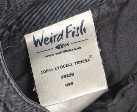 Weird Fish Women Grey Size 12 Cargo Shorts 100% Lyocell Drawstring Casual