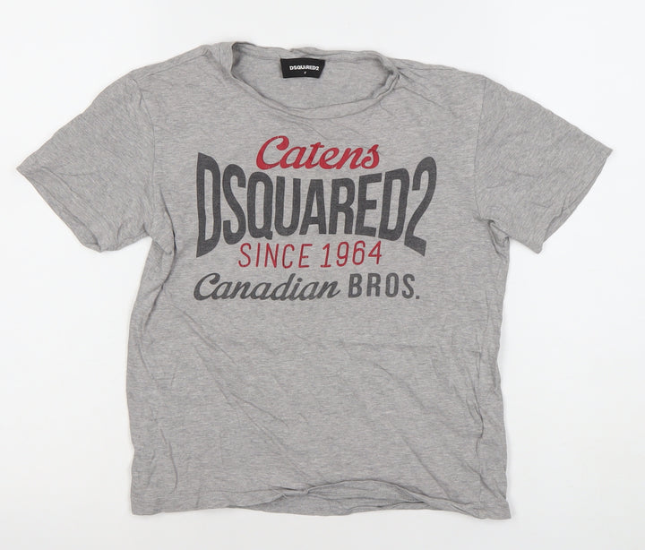 Dsquared2 Boys Grey Logo Print Cotton T-Shirt 8 Years