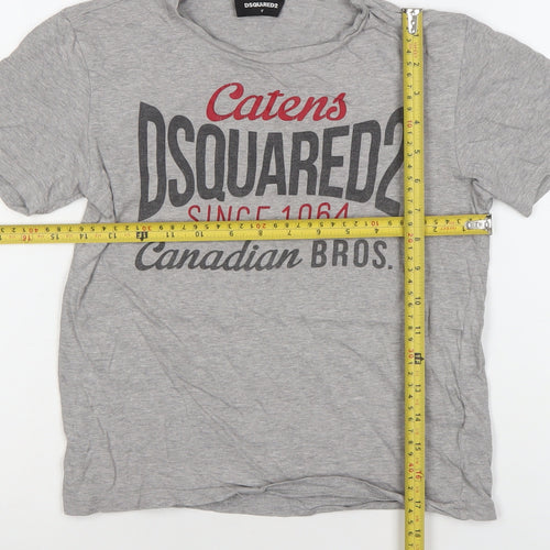 Dsquared2 Boys Grey Logo Print Cotton T-Shirt 8 Years
