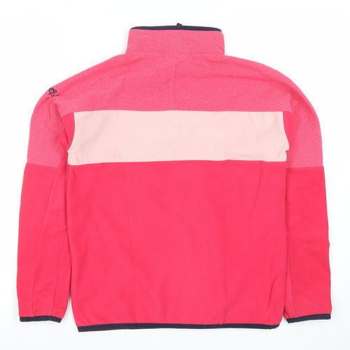 Craghoppers Girls Pink 11-12 Years Fleece Colourblock 1/2 Zip Sweatshirt