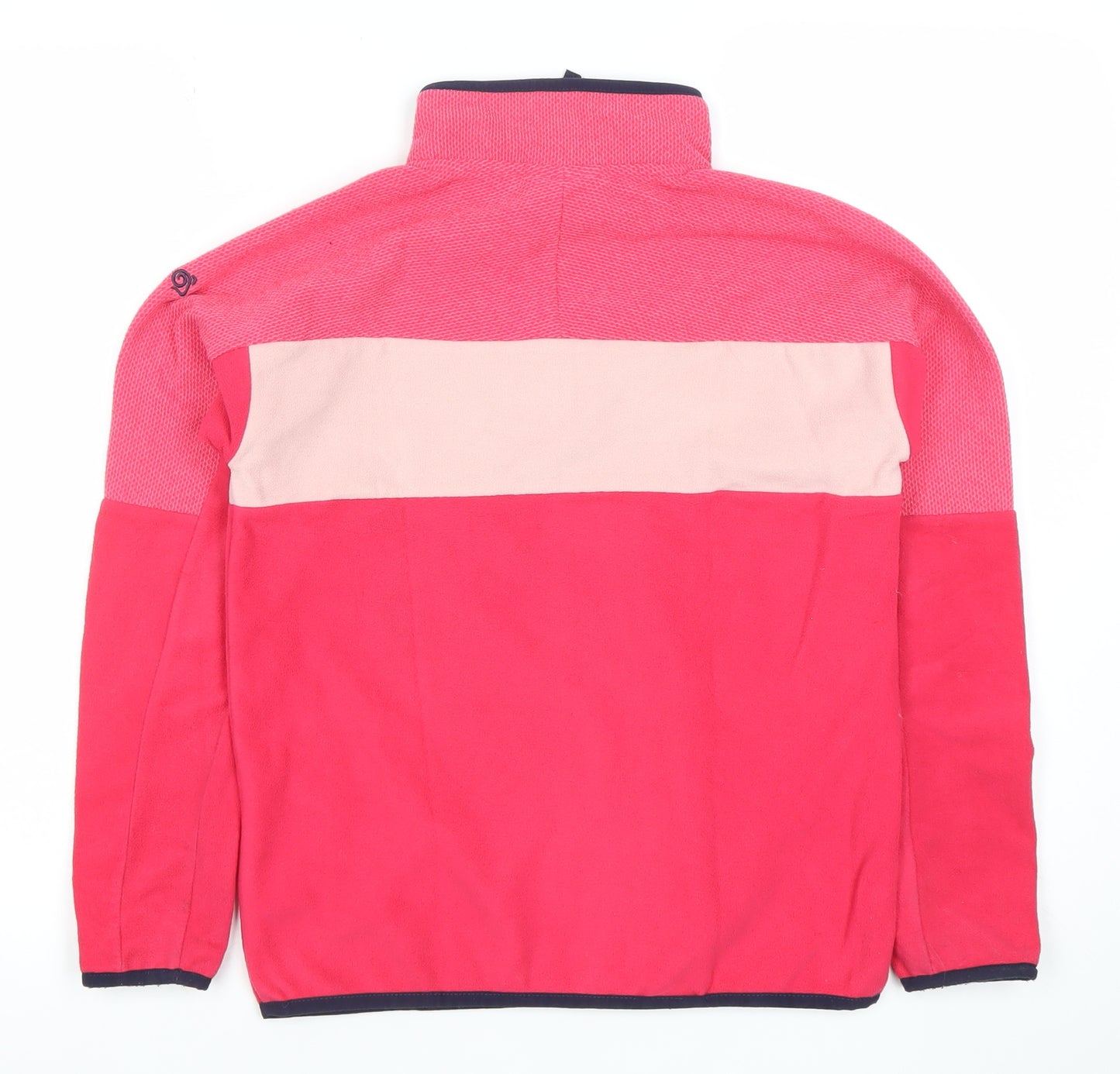 Craghoppers Girls Pink 11-12 Years Fleece Colourblock 1/2 Zip Sweatshirt