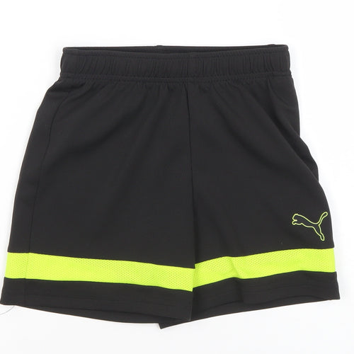 Puma Boys Black Athletic Sports Shorts 9-10 Years Quick Dry Activewear