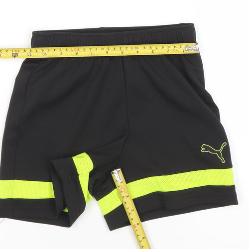 Puma Boys Black Athletic Sports Shorts 9-10 Years Quick Dry Activewear